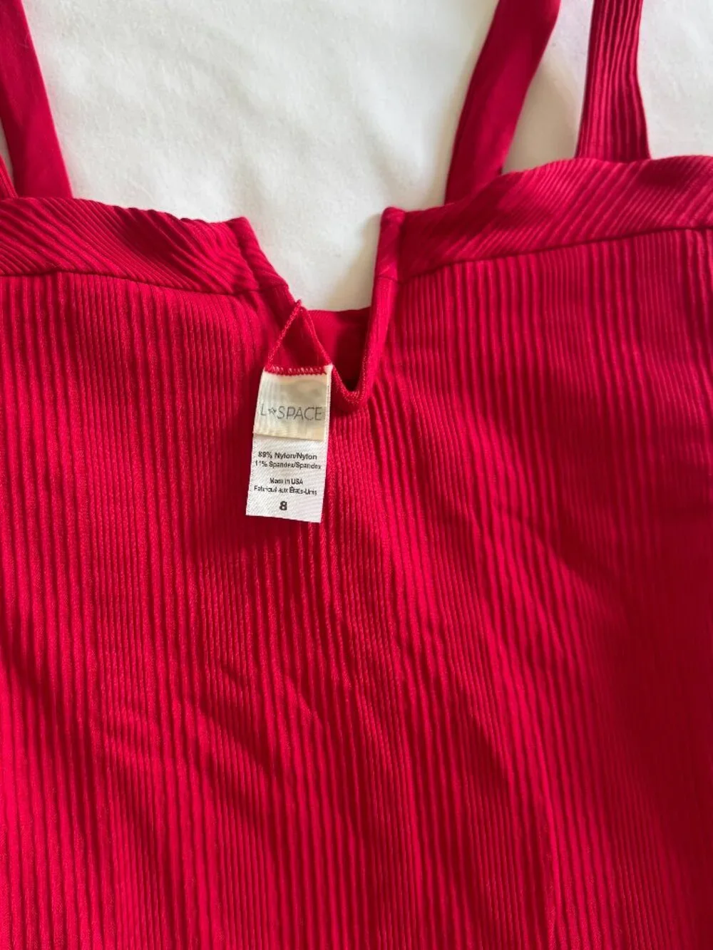l*space Red Ribbed One-Piece Swimsuit - Picture 7 of 7